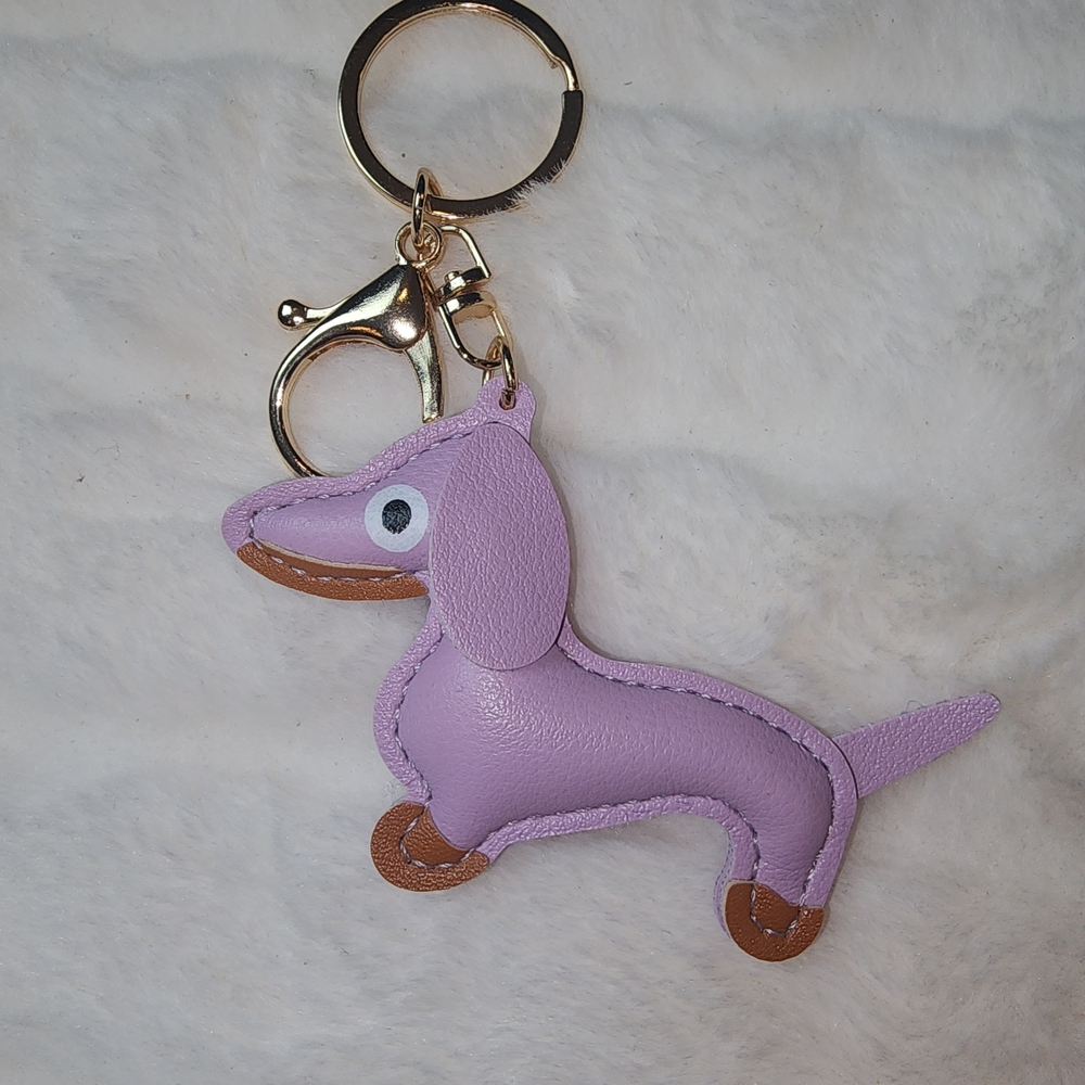 Purple Dog Keychain